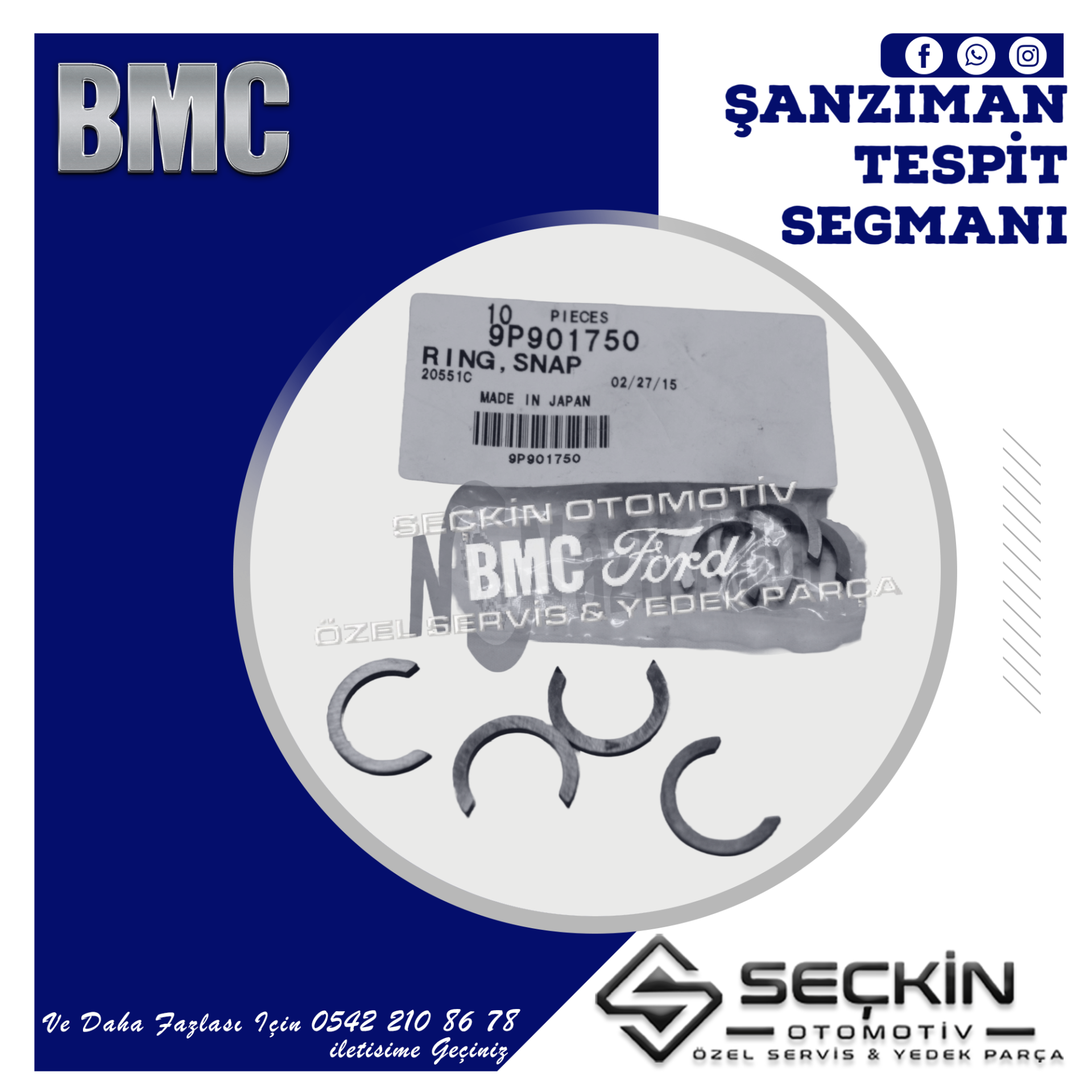 BMC A/15 ŞANZIMAN TESPİT SEGMANI 9P901750