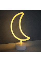 Hilal Ay Tasarımlı Usb Ve Pilli Neon Led Masa ve Gece Lambası