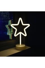 Yıldız Tasarımlı Usb Ve Pilli Neon Led Masa ve Gece Lambası Star Dekoratif Işık