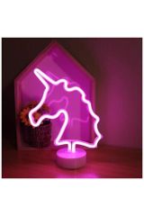 Unicorn Renkli Dekoratif Neon Led Pilli Masa Ve Gece Lambası