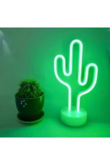 Kaktüs Dekoratif Neon Led Masa Ve Duvar Lambası Gece Lambası