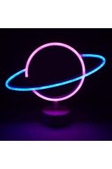 Renkli Saturn Gezegen Lamba Pilli Planet Neon Led Işık