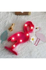 Flamingo Ledli Pilli Dekoratif Masa Duvar Ve Gece Aydınlatma Lambası