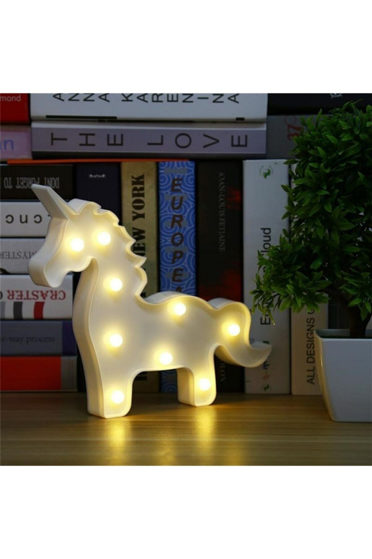 3d Unicorn Dekoratif Pilli Led Masa Duvar Ve Gece Lambası Aydınlatma