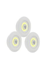 Kablosuz 3'lü Led Spot Lambalar Uzaktan Kumandalı Pilli Yapışkanlı Ergonomik Spot Lamba 3 Adet