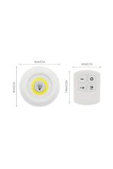 Kablosuz 3'lü Led Spot Lambalar Uzaktan Kumandalı Pilli Yapışkanlı Ergonomik Spot Lamba 3 Adet