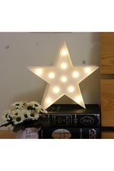 Star Yıldız Led Pano Lamba Beyaz 27 Cm Büyük Boy 11 Led