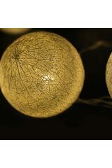 Dekoratif Konsept 10'lu Koton Led Işık Dizeleri Hasır Örgü Toplar