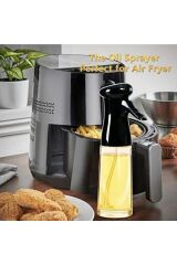 2 Adet Air Fryer Için Yardımcı Cam Yağlık Mist Püskürtücü 2 Adet Siyah