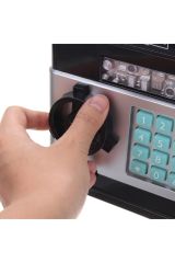 Şifreli Kasa Atm Elektronik Kumbara Oyuncak Dijital Atm Siyah