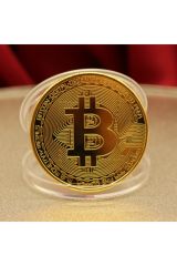 10 Adet Bitcoin Madeni Hatıra Parası Hediyelik Dekoratif Metal Sikke