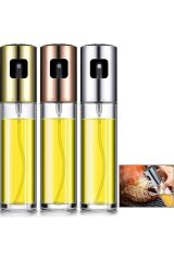 2 Adet Cam Yağdanlık Sprey 100 ml Pompalı Yağlık Sirkelik Gold Renk Cam Şişe