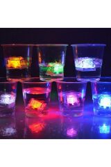 Parti Kokteyl Eğlence Gece Işıklı Buz Küpleri Renkli Içecek Işıkları 12 Adet