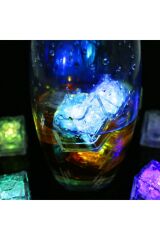 Parti Kokteyl Eğlence Gece Işıklı Buz Küpleri Renkli Içecek Işıkları 12 Adet