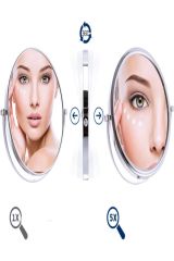 2 Adet Masa Üstü Mini Makyaj & Bakım Aynası 360° Dönebilen Çift Taraflı Büyüteçli Makyaj Aynası 15x8