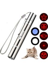 Usb Ile Şarj Edilebilen 3 In 1 Lazer Pointer Uv El Feneri + El Feneri Kırmızı Işık + Beyaz Meşale