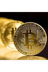 5 Adet Bitcoin Madeni Hatıra Parası Hediyelik Dekoratif Metal Sikke