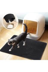 Kedi Tuvalet Önü Kum Toplayıcı Temizleyici Elekli Gri Paspas