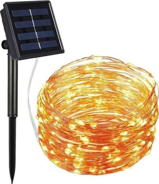 Solar Güneş Enerjili 20 Metre Peri Led Işık 200 Led 8 Mod Dış Bahçe Aydınlatma