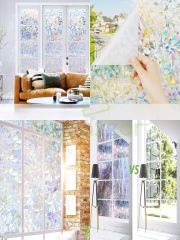 Dekoratif Uv Koruyucu Transparan 3D Gökkuşağı Cam Folyosu Statik Sticker 3 Metre X 60 Cm