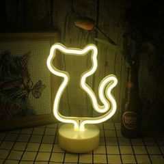 Sarı Kedi Neon Lamba Usb Ve Pilli Cat Neon Led Işık