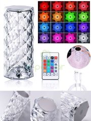 16 Renk 4 Mod Diamond Aydınlatma Masa Lambası Rose Silindir Dokunmatik & Kumandalı Usb Şarjlı