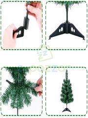 2 Adet Lüks 90 Cm 72 Dal Christmas Noel Yılbaşı Süsleme Köknar Çam Ağacı Demonte Pvc Ayaklı