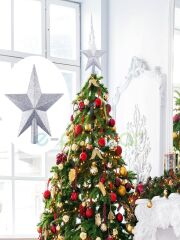 20 Cm Gümüş Lame Simli Işıltılı Noel Christmas Yılbaşı Ağaç Konsept Süsleme Tepe Yıldızı