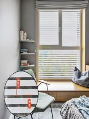 3 Metre X 60 Cm Uv Koruyucu Transparan 3D Buzlu Zebra Çizgili Cam Banyo Pencere Folyosu Statik Stick