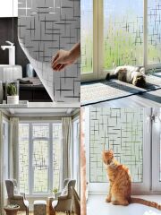 3 Mt X 60 Cm Uv Koruyucu Transparan 3D Buzlu Yıldız Desenli Cam Banyo Pencere Folyosu Statik Sticker