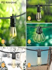 Ip65 5 Metre Sabit Mod 10 Ampul Parti Organizasyon İç & Dış Mekan 2700k Led Aydınlatma Uzatma Fişli