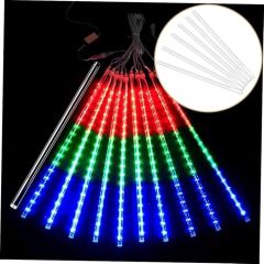10lu Kayan Meteor Led Işık Renkli Bahçe Ev Dekor Süsleme Kayan Işıklar
