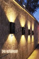 4 Adet Çift Led'li Solar Aplik Lamba Büyük Boy Led Güneş Enerjili Solar Aydınlatma Dekoratif Aplik