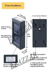 4 Adet Çift Led'li Solar Aplik Lamba Büyük Boy Led Güneş Enerjili Solar Aydınlatma Dekoratif Aplik