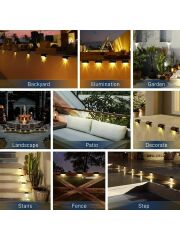 16lı Solar Güneş Enerjili Köşebent Led Merdiven Veranda Bahçe Balkon Led Lamba 16lı Set