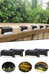 16lı Solar Güneş Enerjili Köşebent Led Merdiven Veranda Bahçe Balkon Led Lamba 16lı Set