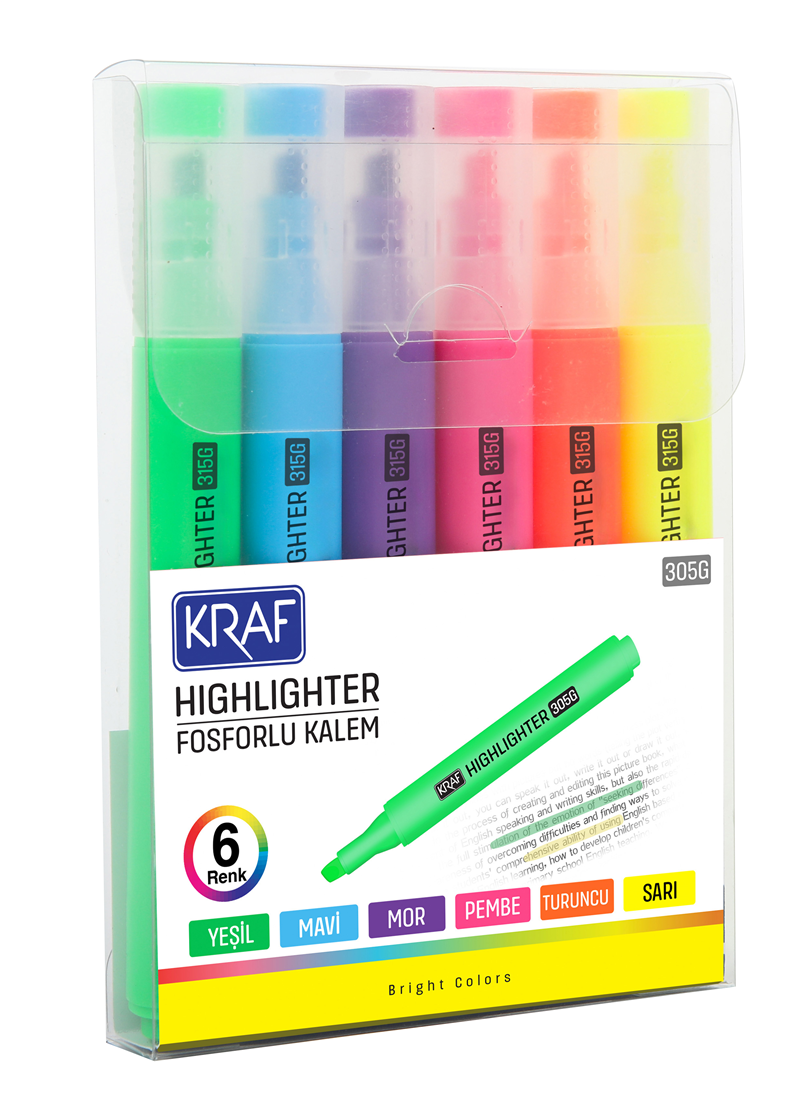 KRAF FOSFORLU KALEM TRIO VIVID 315G 6 LI