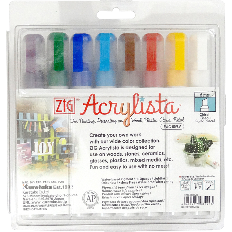 ZIG ACRYLISTA MARKÖR KESİK UÇ PAC-50/8VB 8Lİ KINDER/BASIC