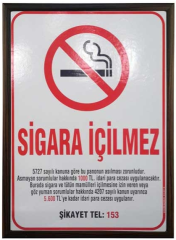 AKYAZI SİGARA İÇİLMEZ LEVHASI 50X70 MDF 0508