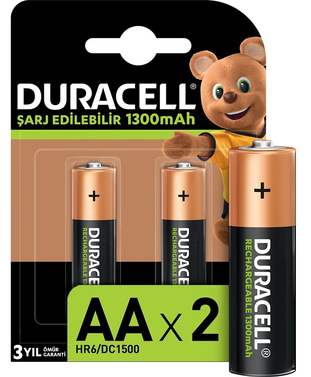 DURACELL PİL ŞARJLI 2 Lİ AA KALEM 1300MAH