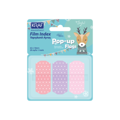 KRAF INDEX FILM (PP) 42X19MM POP-UP 3 RENK 20YP PASTEL PUANTİYELİ 4219-1
