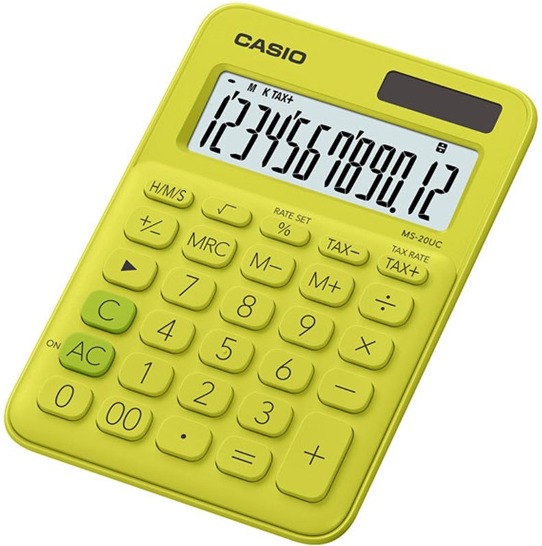 CASIO HESAP MAKİNESİ MASAÜSTÜ MS-20UC-YG 12 HANE