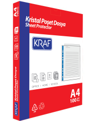 KRAF POŞET DOSYA A4 KRİSTAL 100 LÜ 1001
