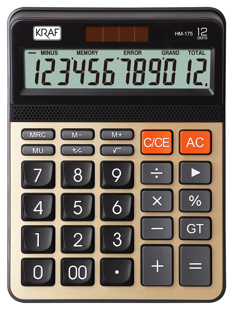 KRAF HESAP MAKİNESİ MASAÜSTÜ 12 HANE HM-175 GD