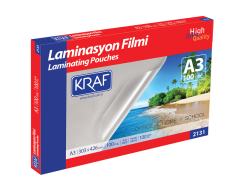 KRAF LAMİNASYON FİLMİ PARLAK A3 100MIC 100LÜ 2131