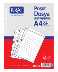 KRAF POŞET DOSYA A4 XL 100LÜ 1002
