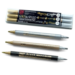 ZIG METALİK YAZI KALEM SETİ GOLD&SILVER MS/3VGS 3LÜ
