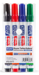 KRAF BEYAZ TAHTA KALEMİ DOLDURULABİLİR 770-4     4 LÜ PVC