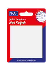 KRAF YAPIŞKANLI NOT KAĞIDI 76X76   50 YP. ŞEFFAF 7676TR