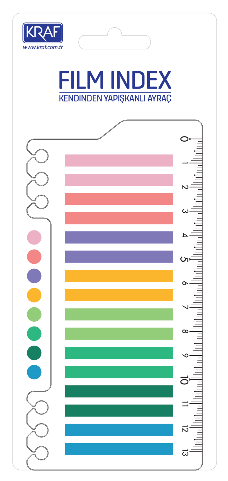 KRAF INDEX FILM ( PP) 6x4MM 16'LI X 20YP CETVELLİ BRIGHT COLOR 16645-1
